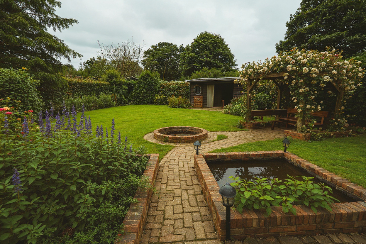 Pergola & lily pond
